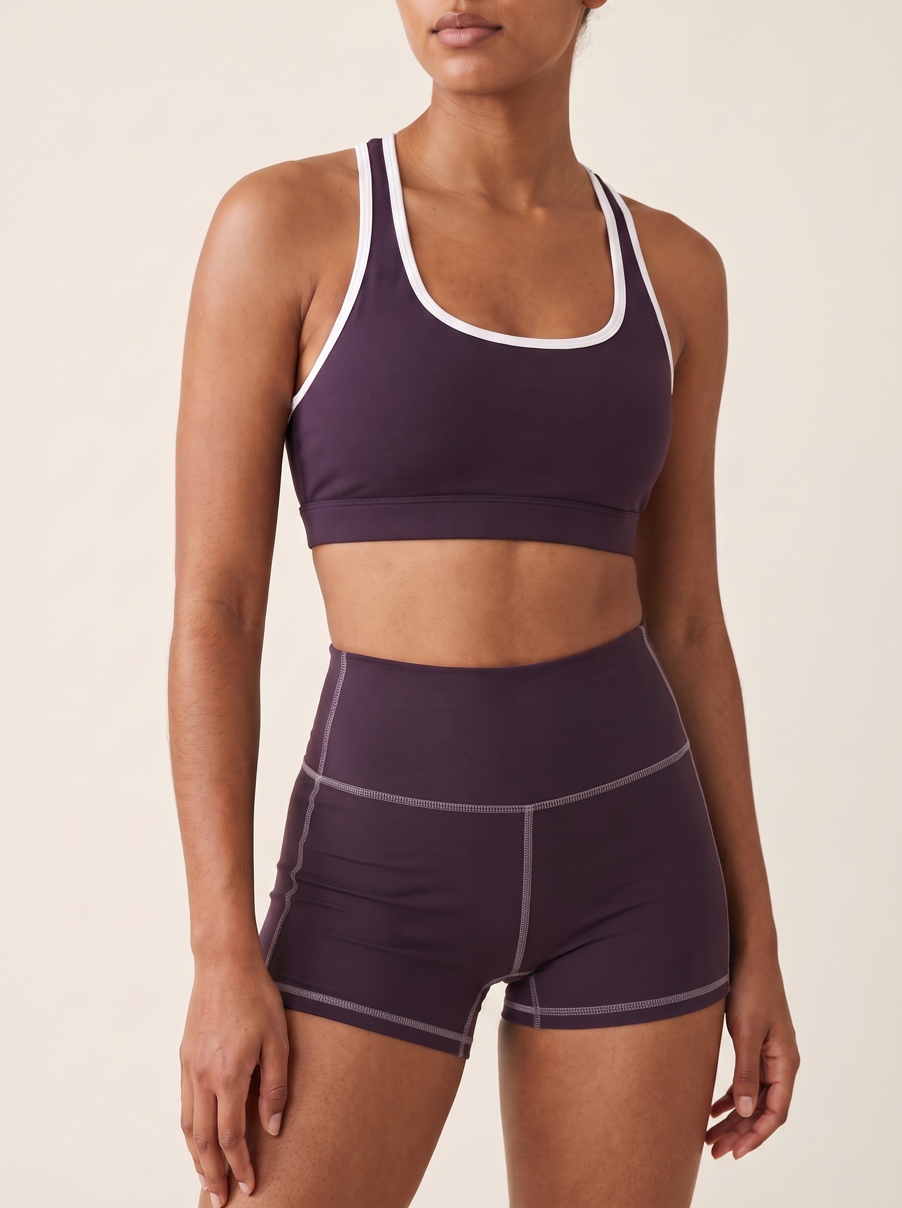 Yoga Shorts in Eggplant