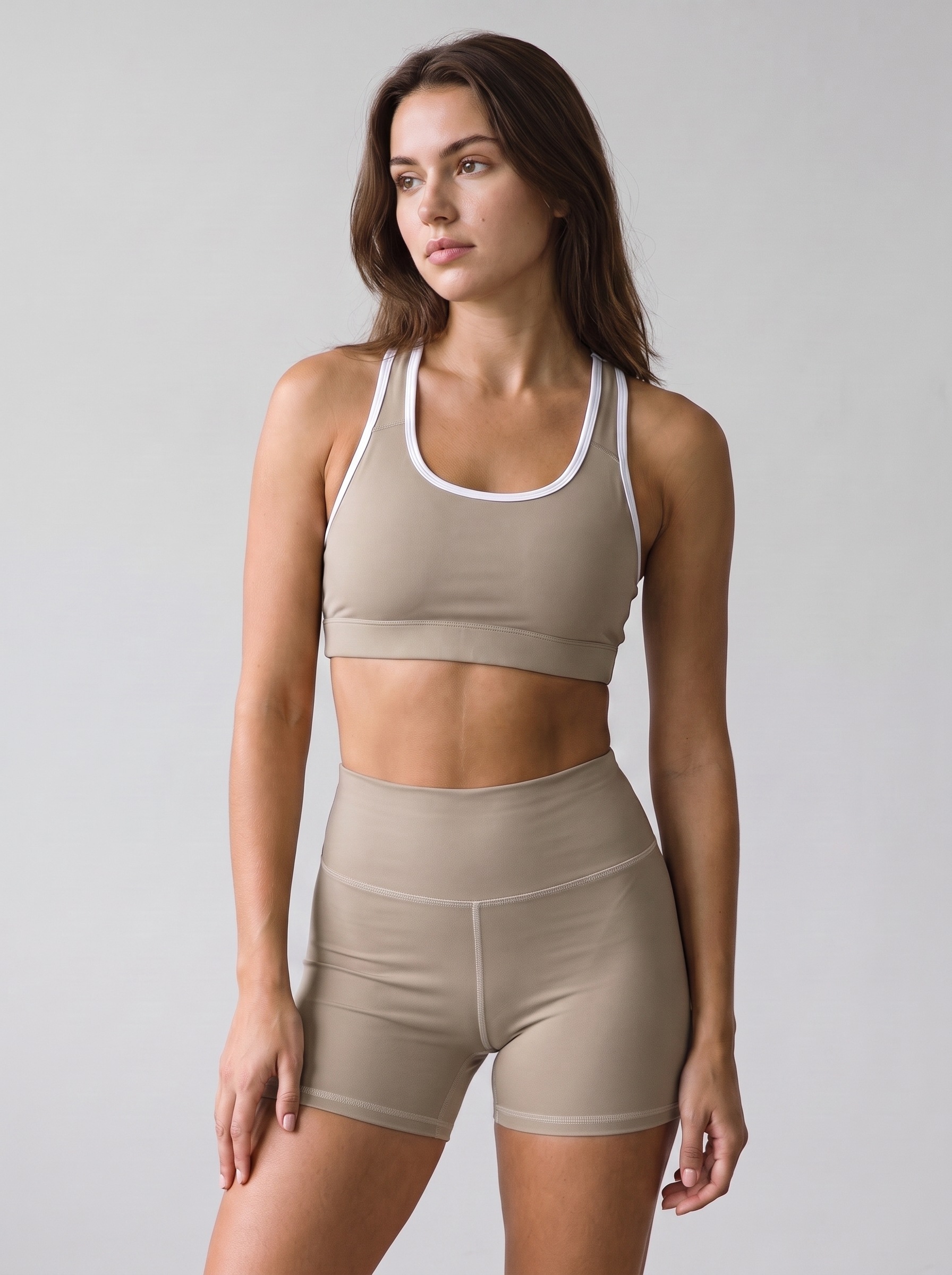 Yoga Shorts in Fossil