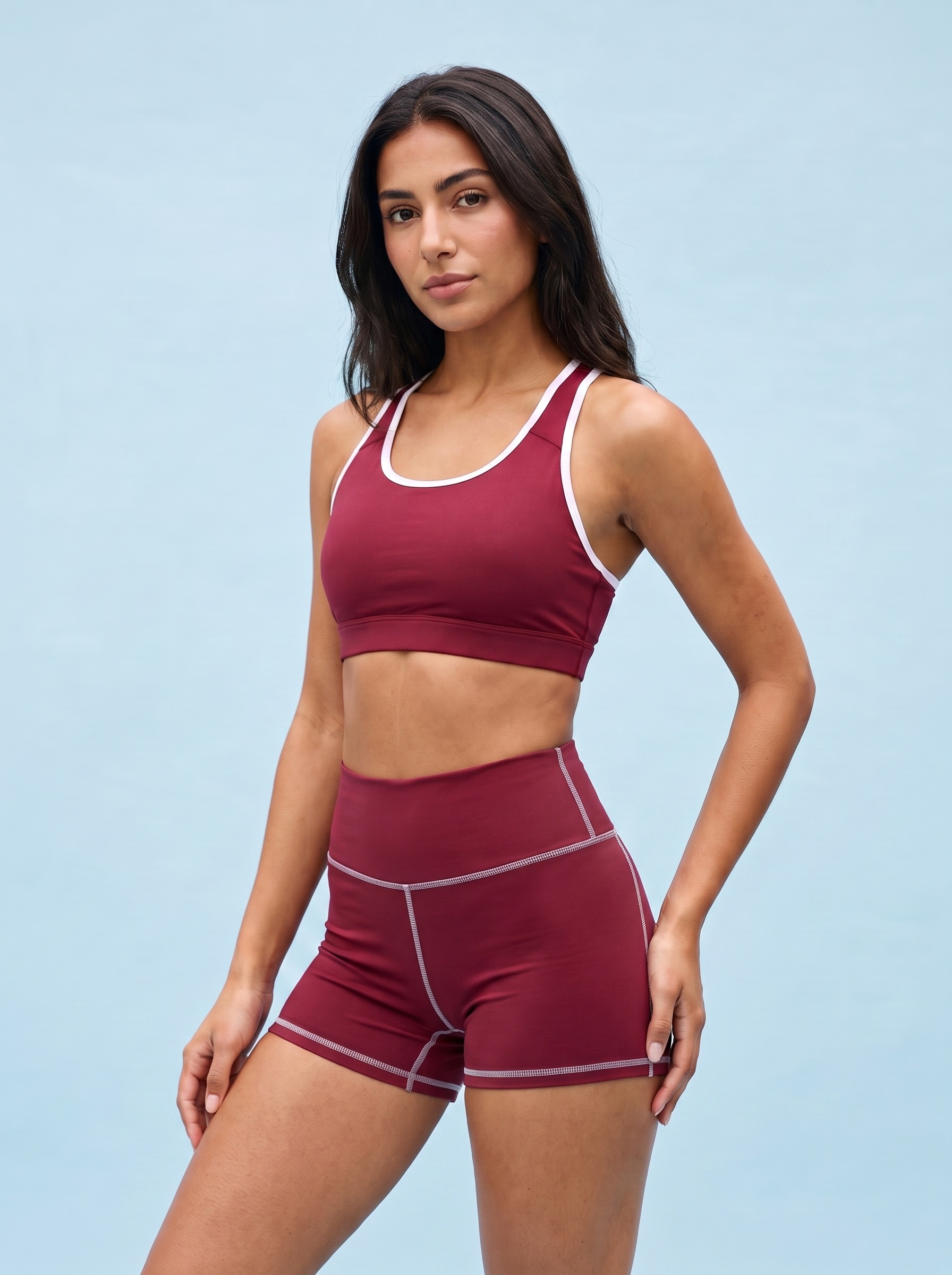 Yoga Shorts in Garnet