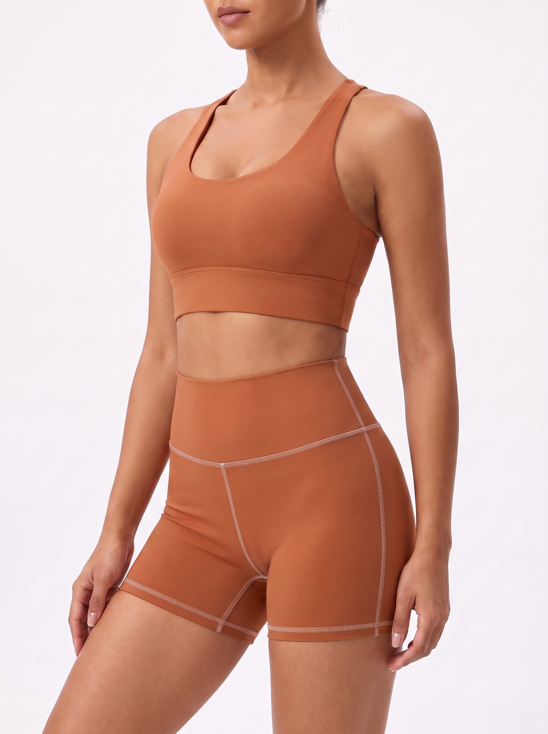 Longline Sports Bra in Ginger