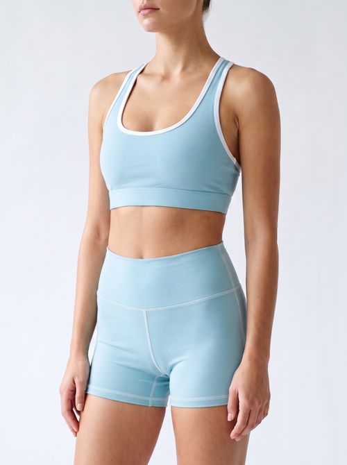 Glacier Blue Yoga Shorts Yoga Shorts — Lolekai