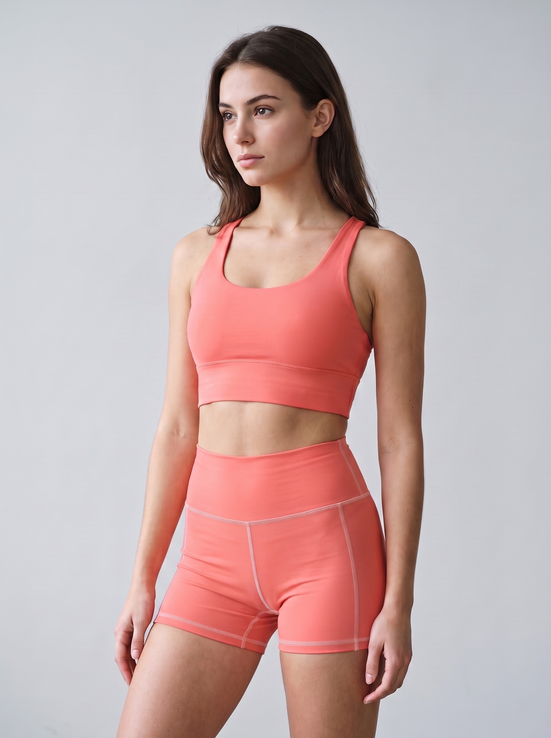 Longline Sports Bra in Guava