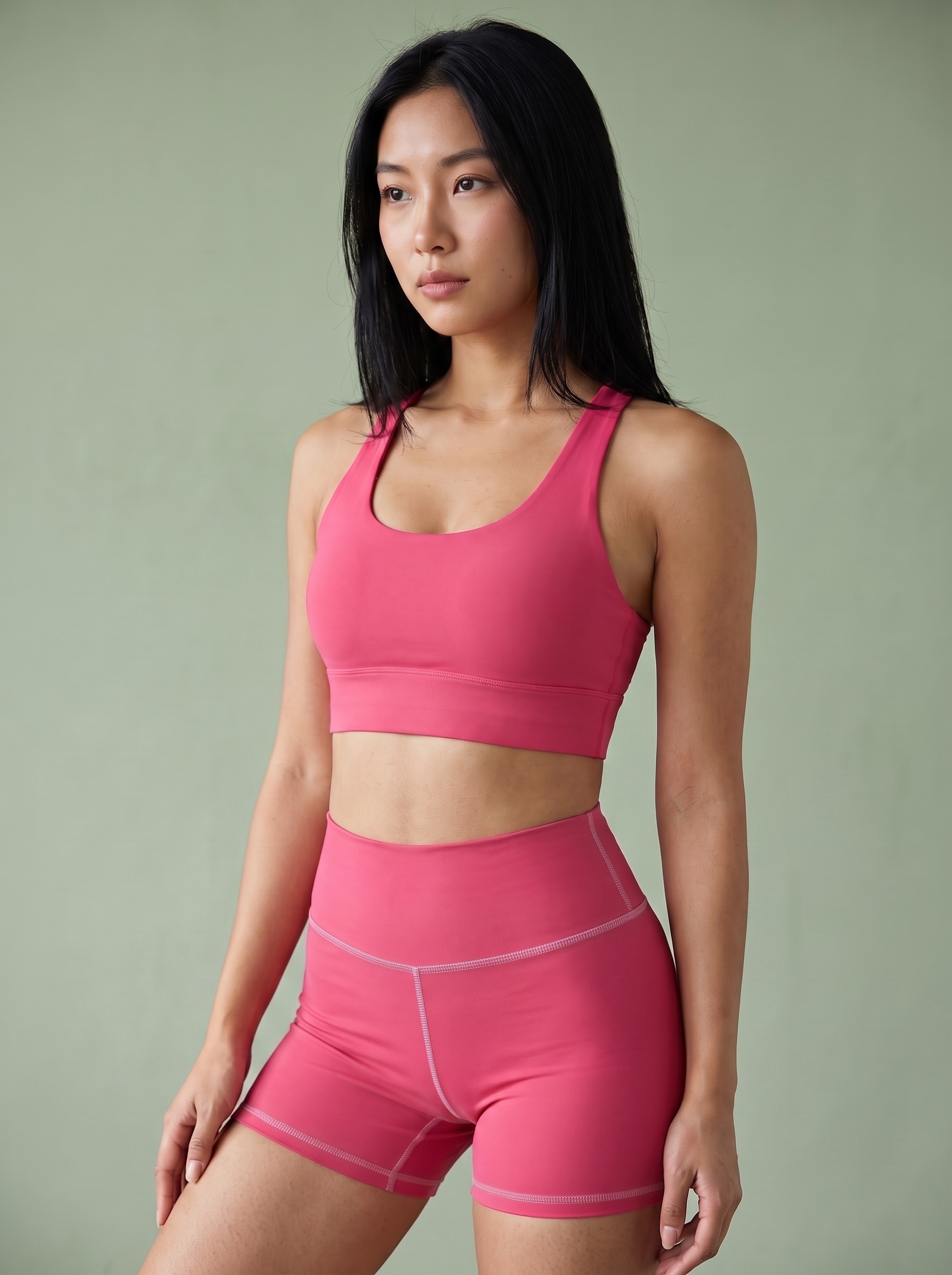 Longline Sports Bra in Hibiscus