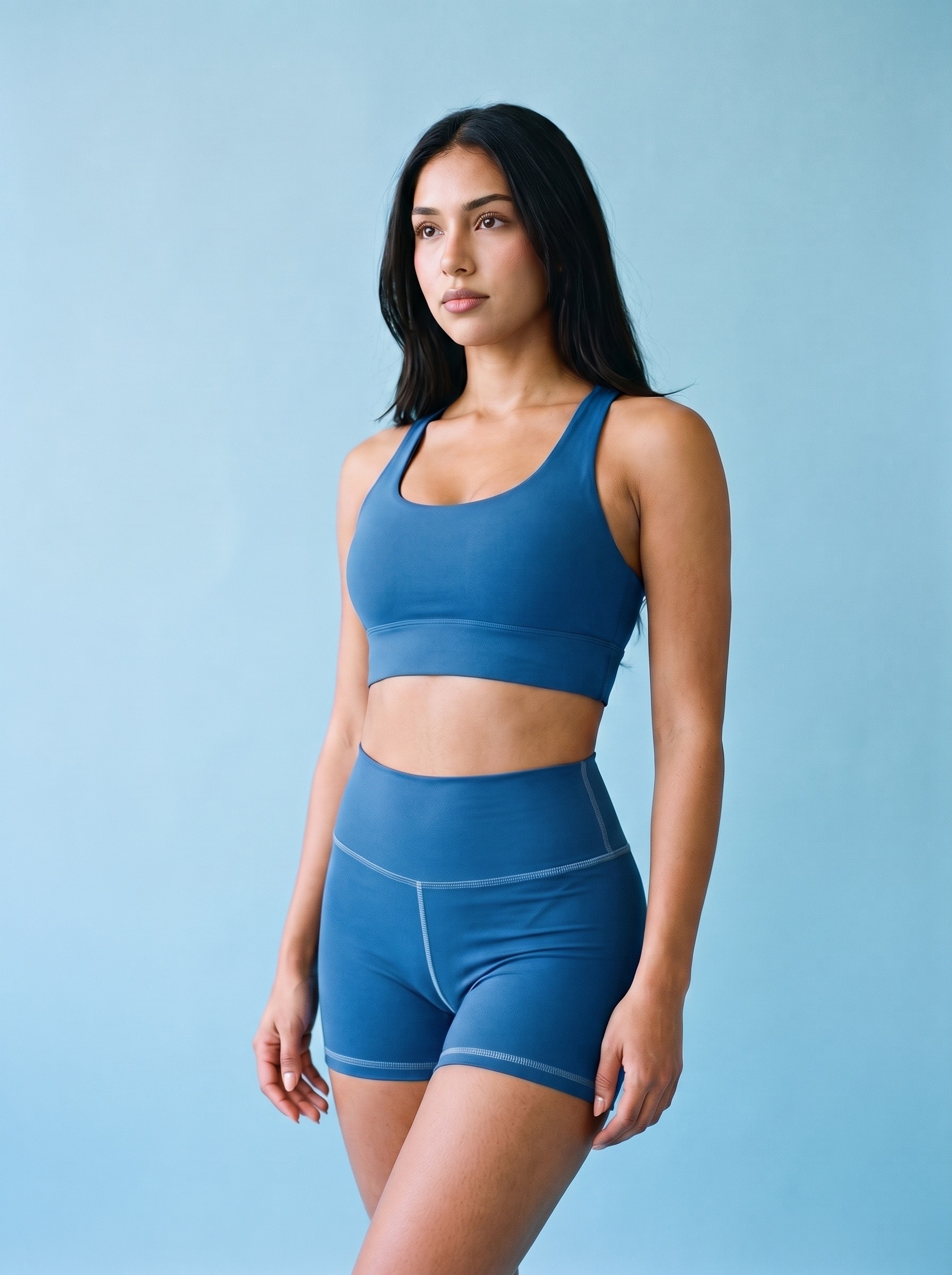 Longline Sports Bra in Lapis