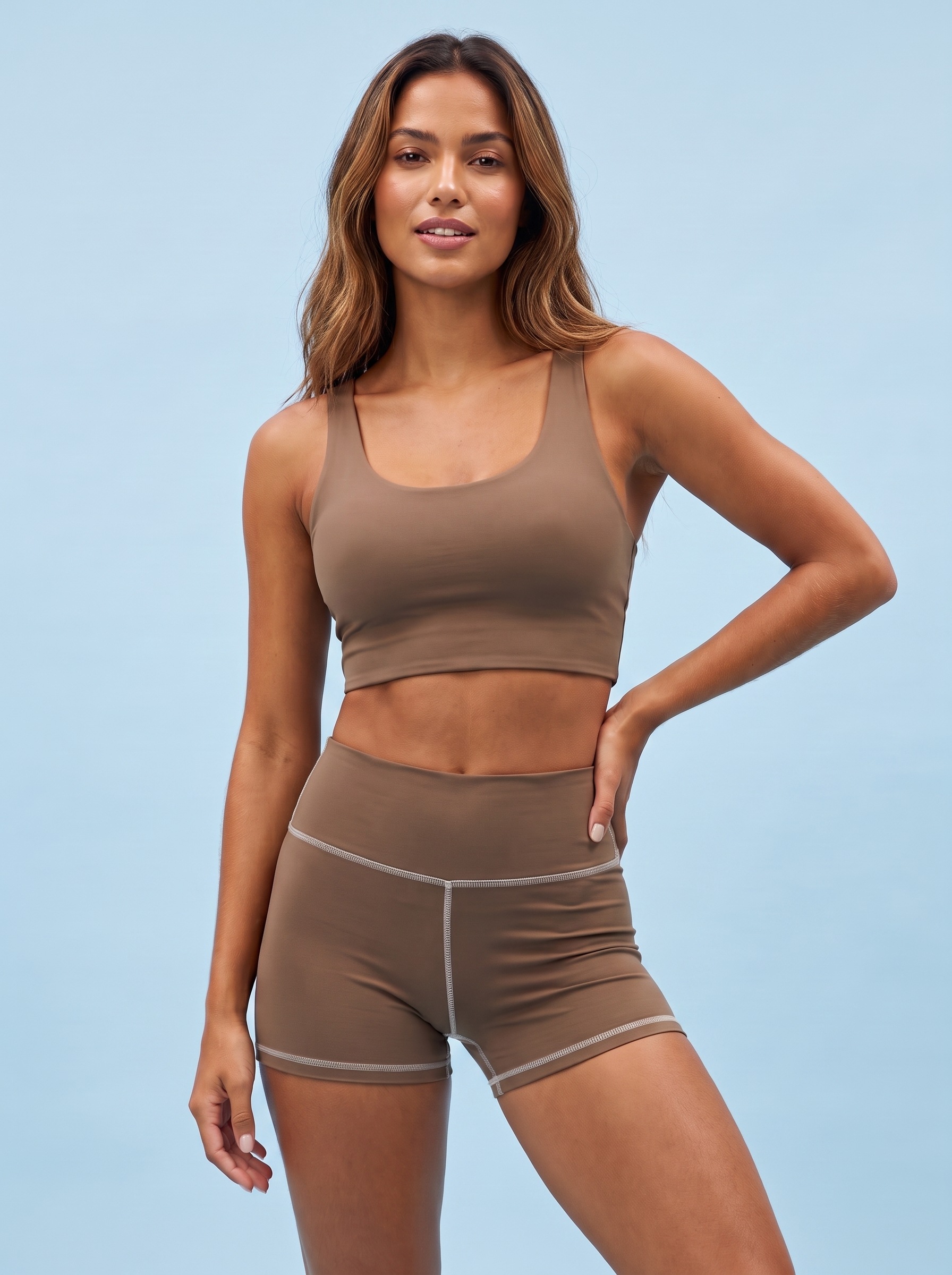 Longline Sports Bra in Leather