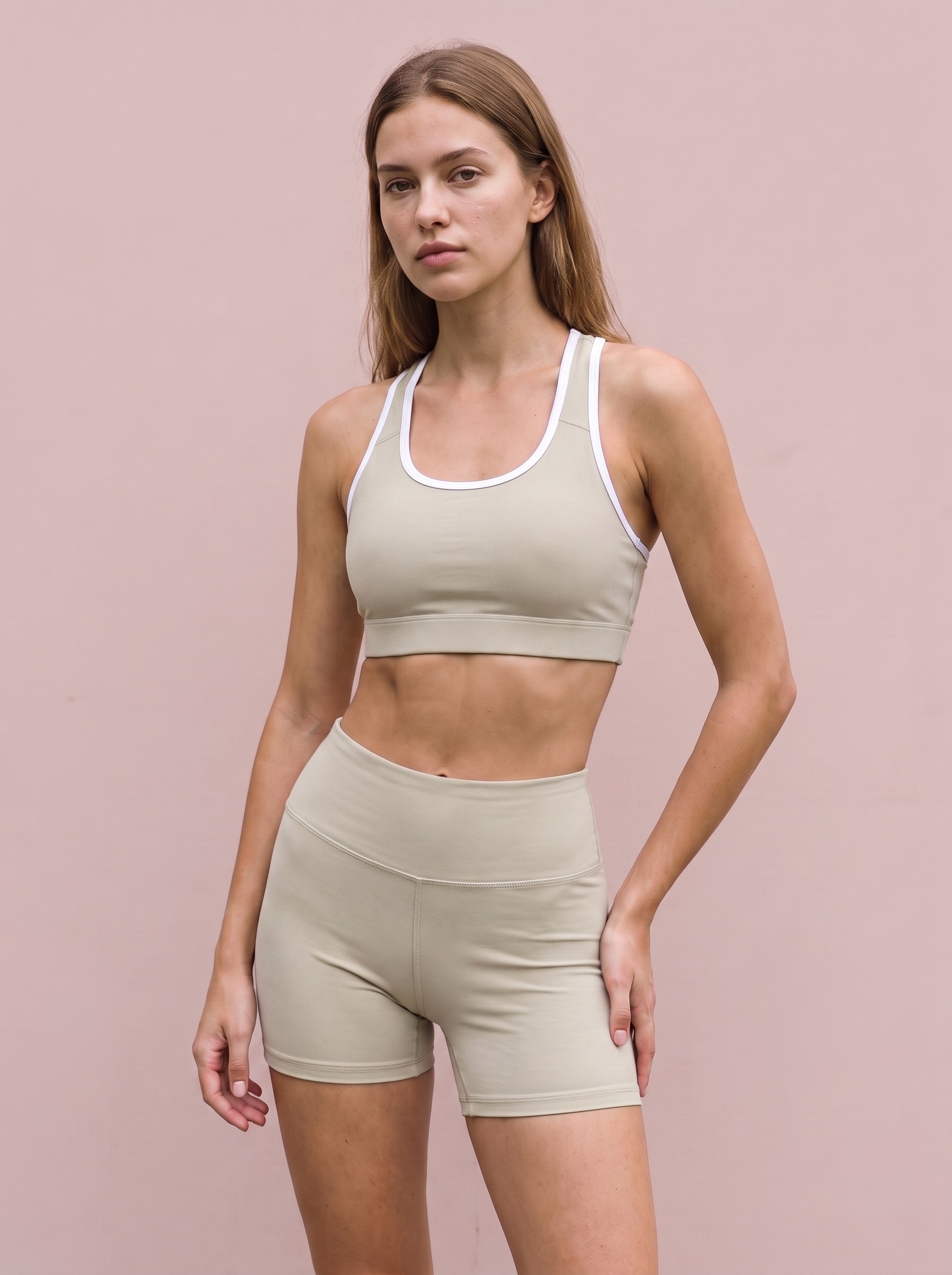 Yoga Shorts in Limestone