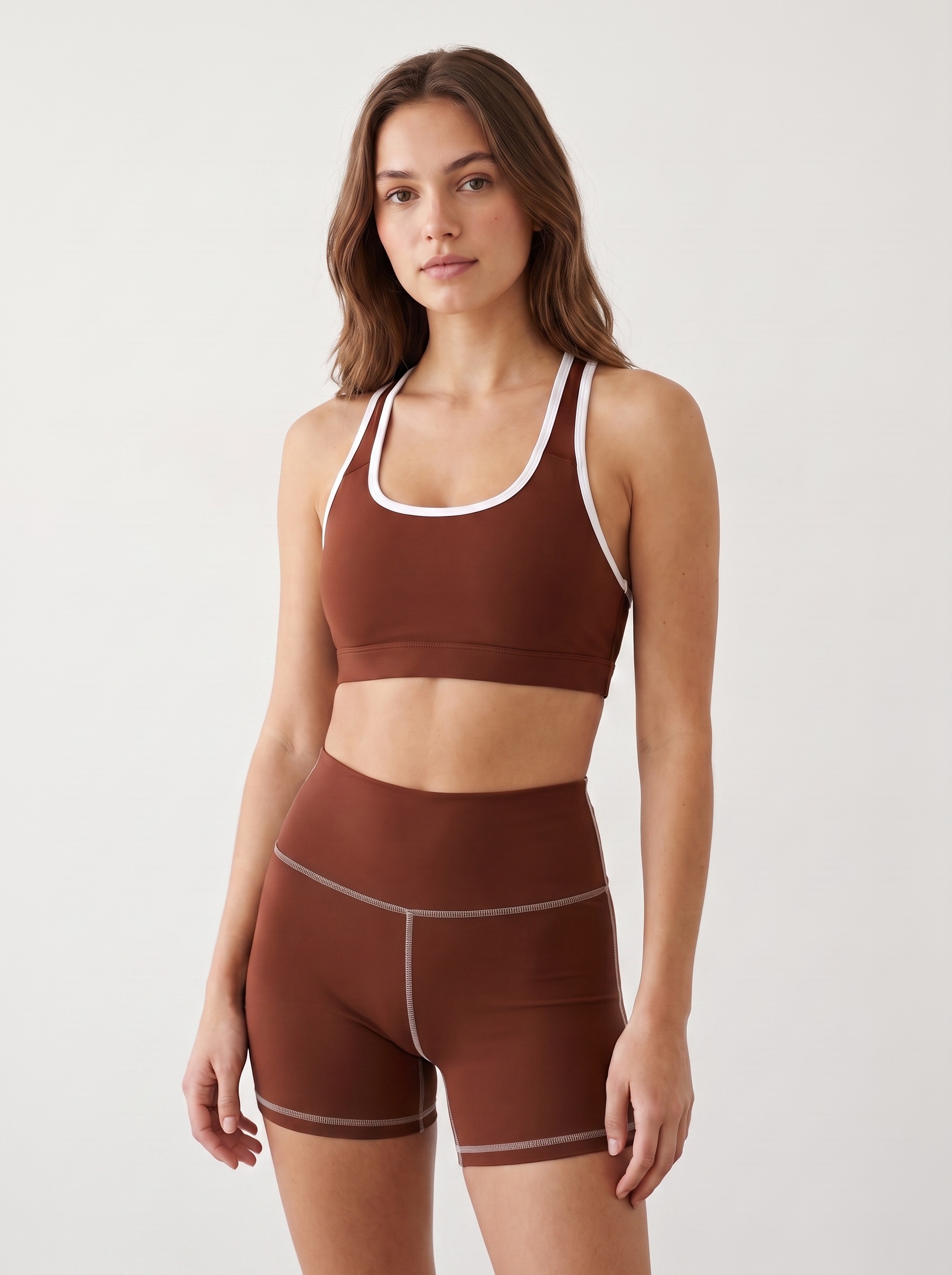 Yoga Shorts in Mahogany