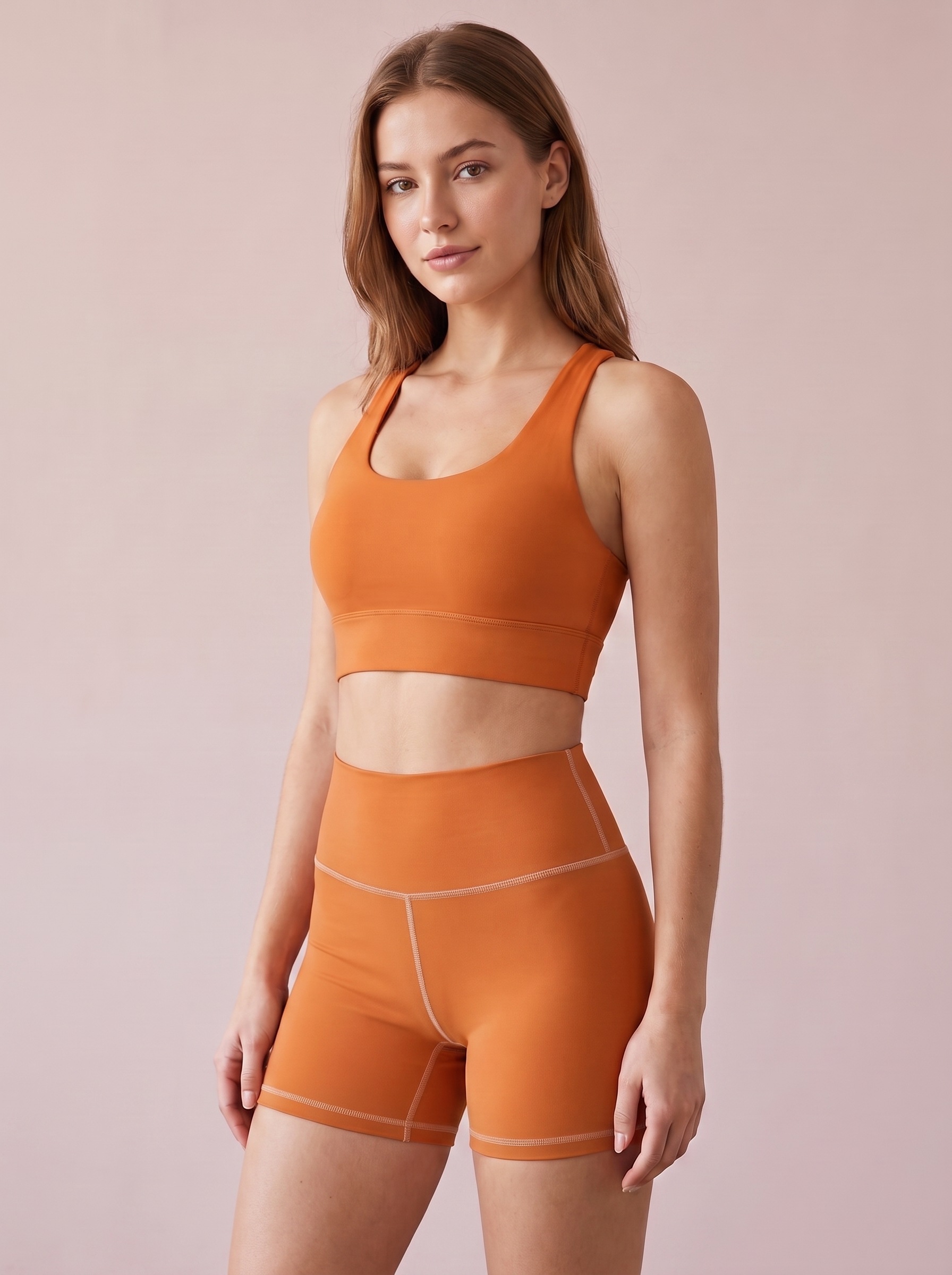 Longline Sports Bra in Marmalade