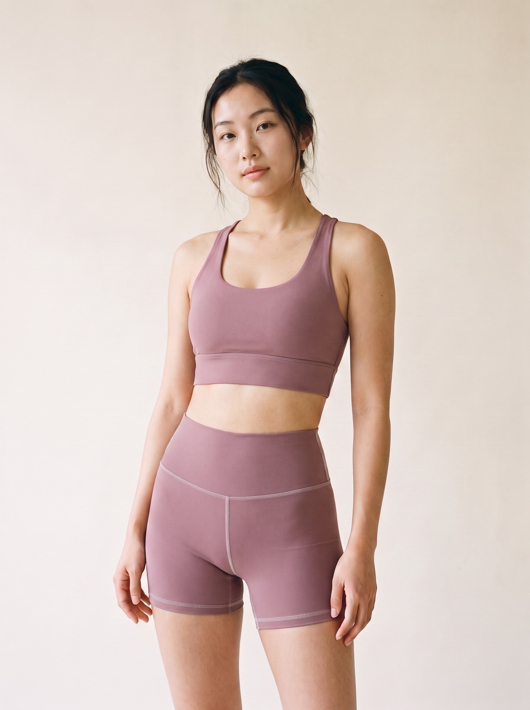 Longline Sports Bra in Mauve