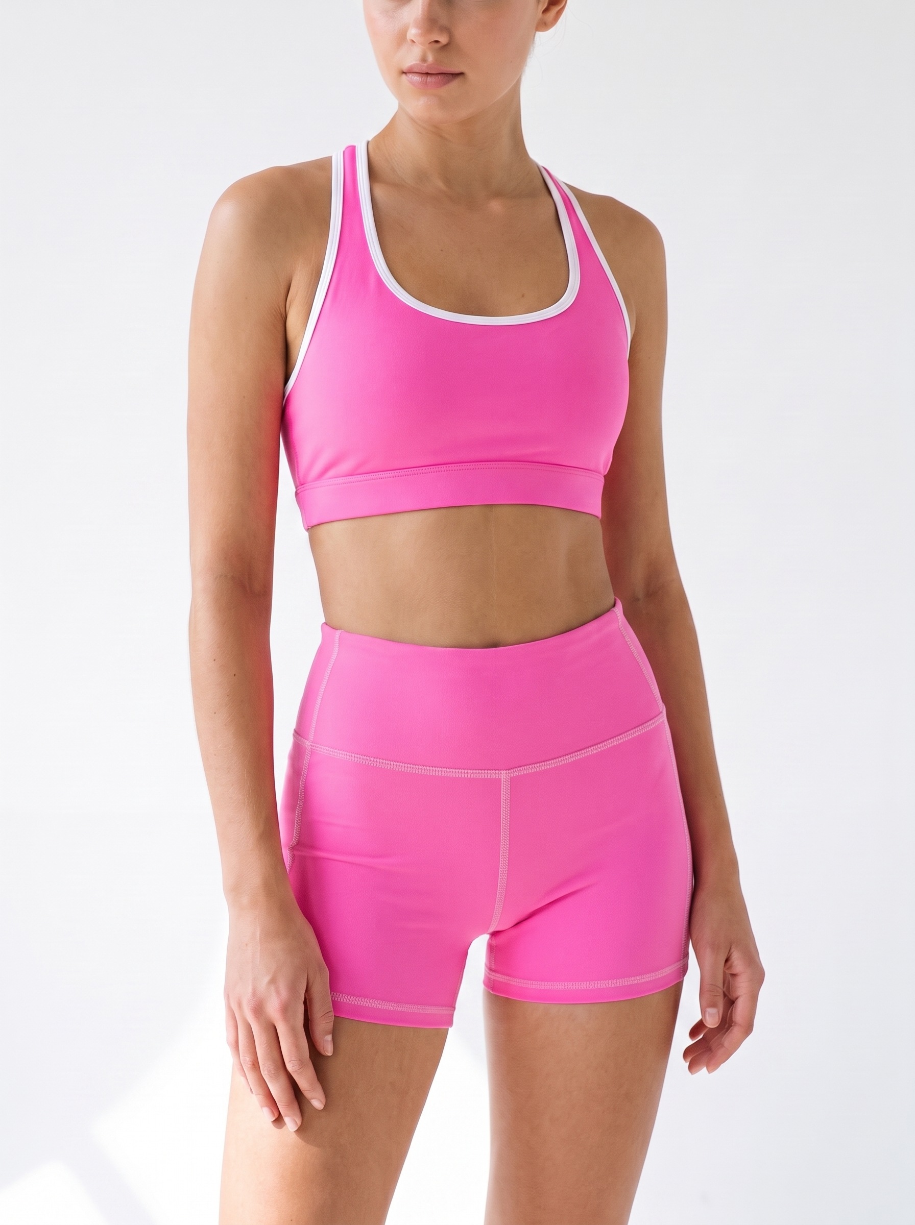 Yoga Shorts in Neon Pink