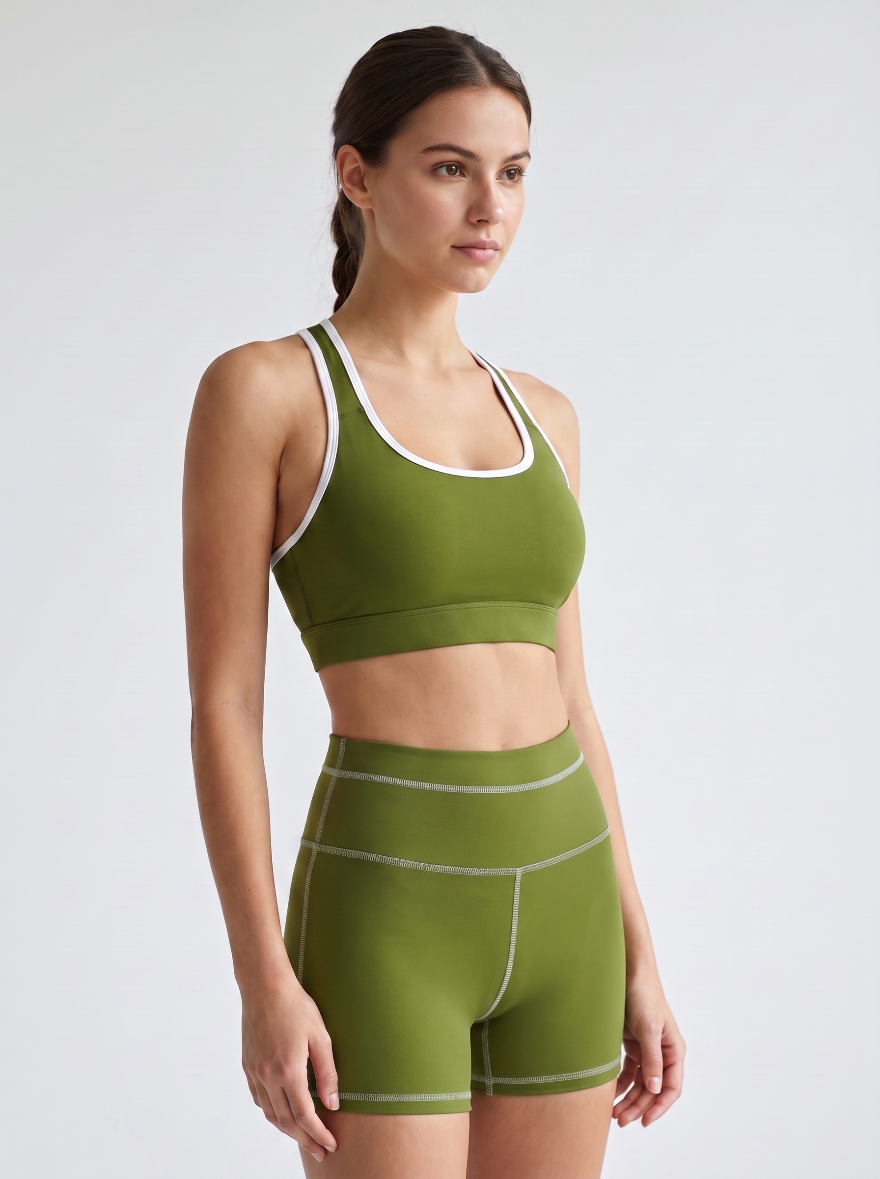Yoga Shorts in Olive Drab