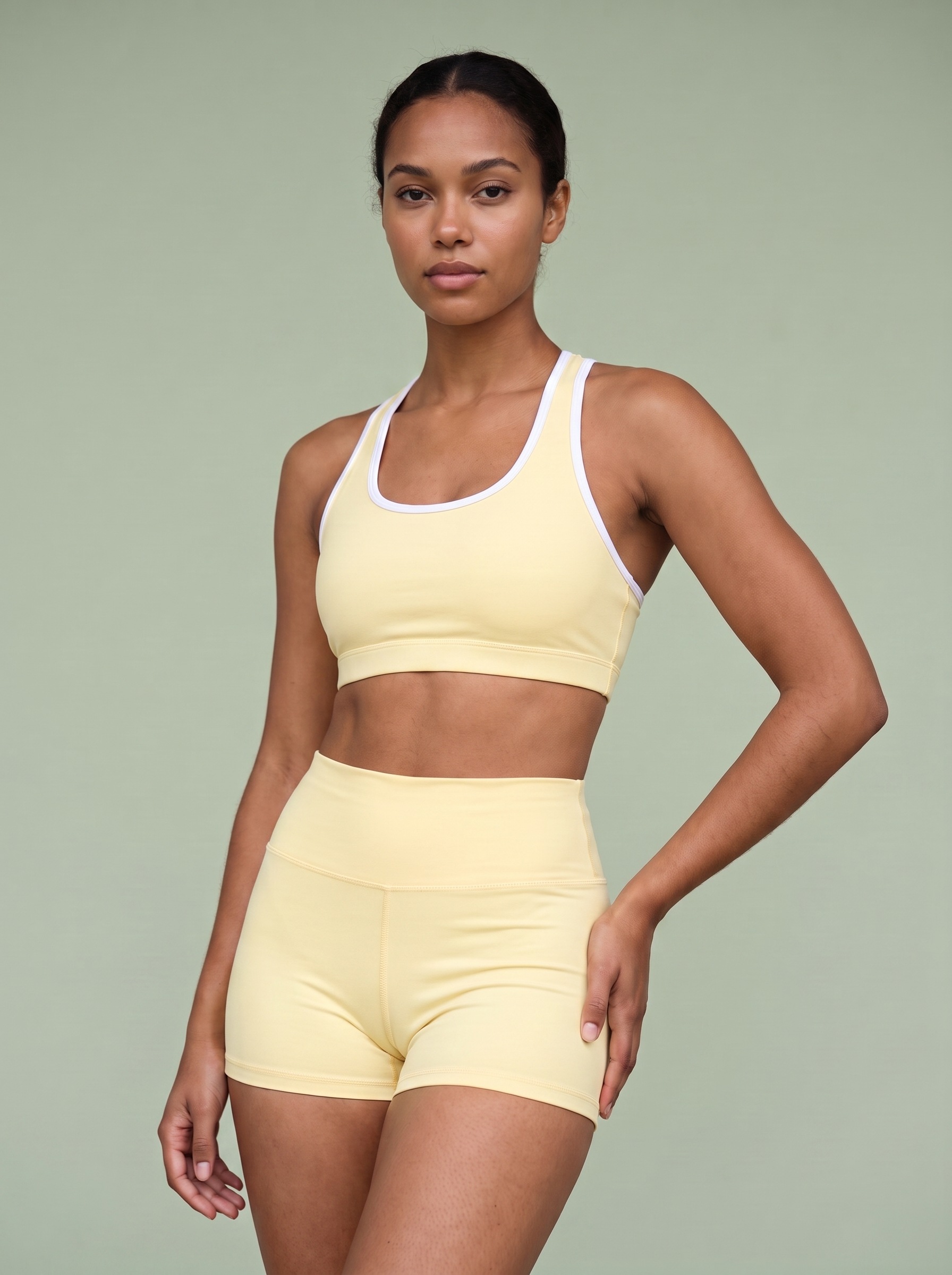 Yoga Shorts in Pale Yellow