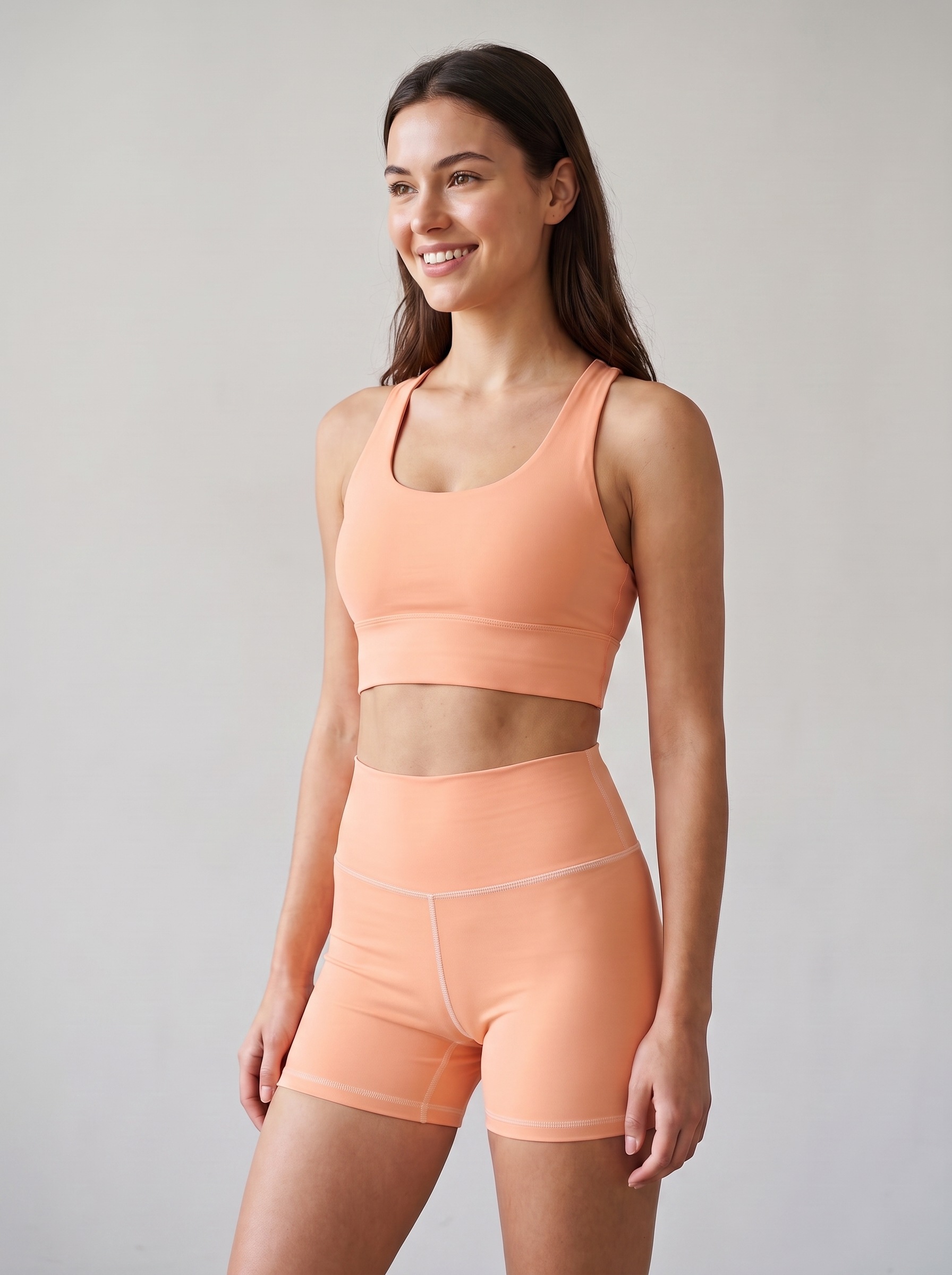 Longline Sports Bra in Peach Fuzz