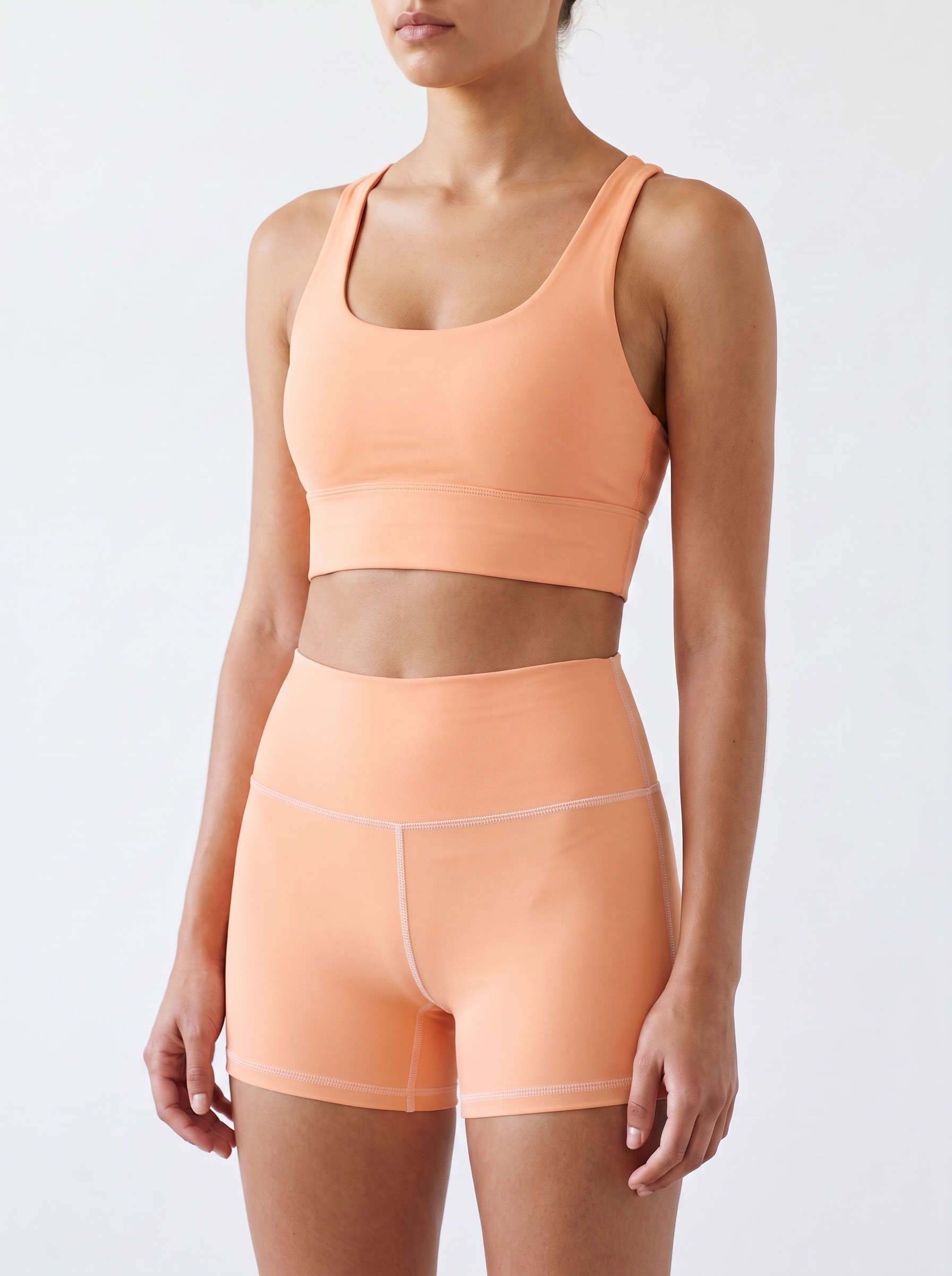 Longline Sports Bra in Peach