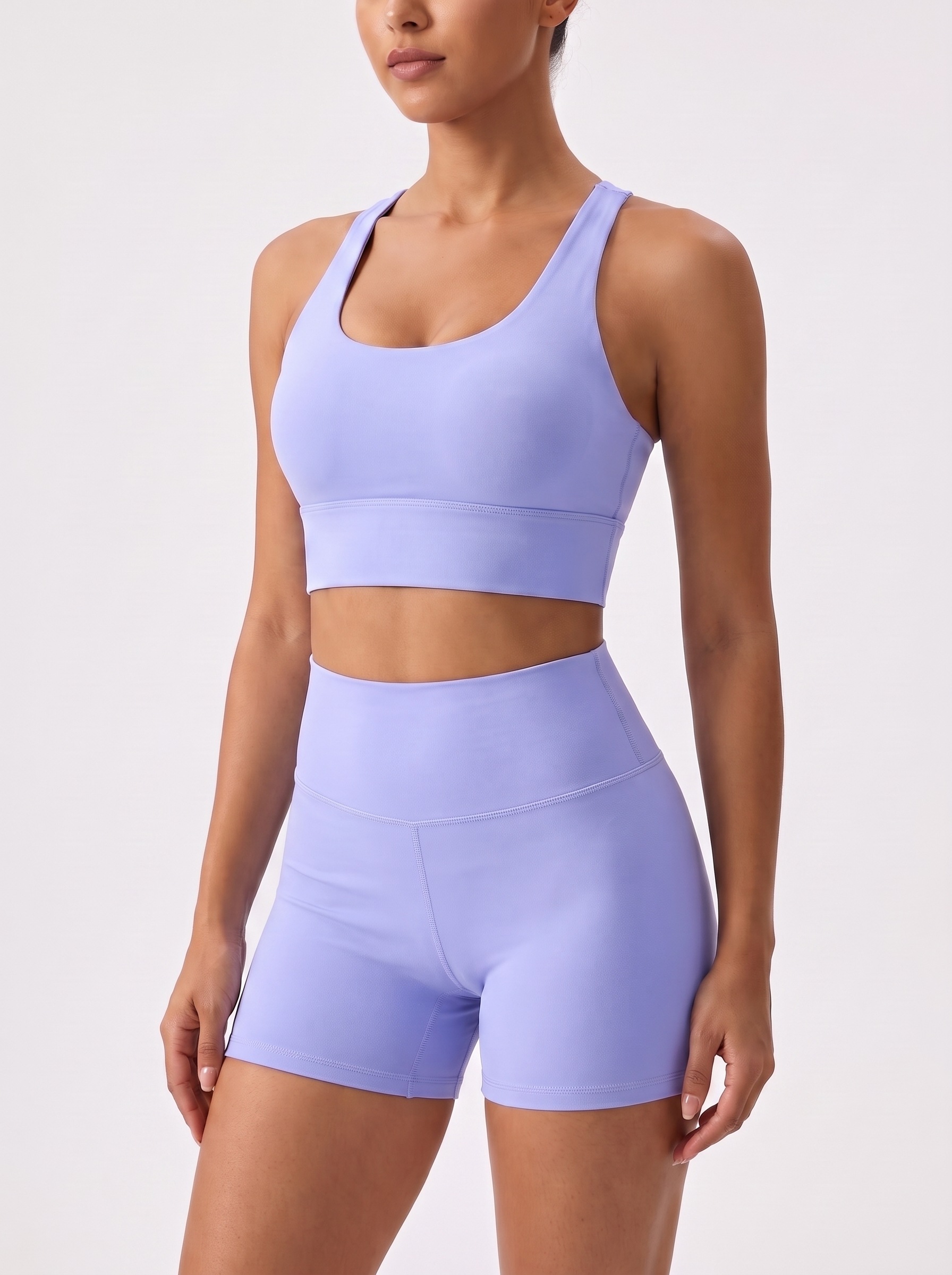 Longline Sports Bra in Periwinkle