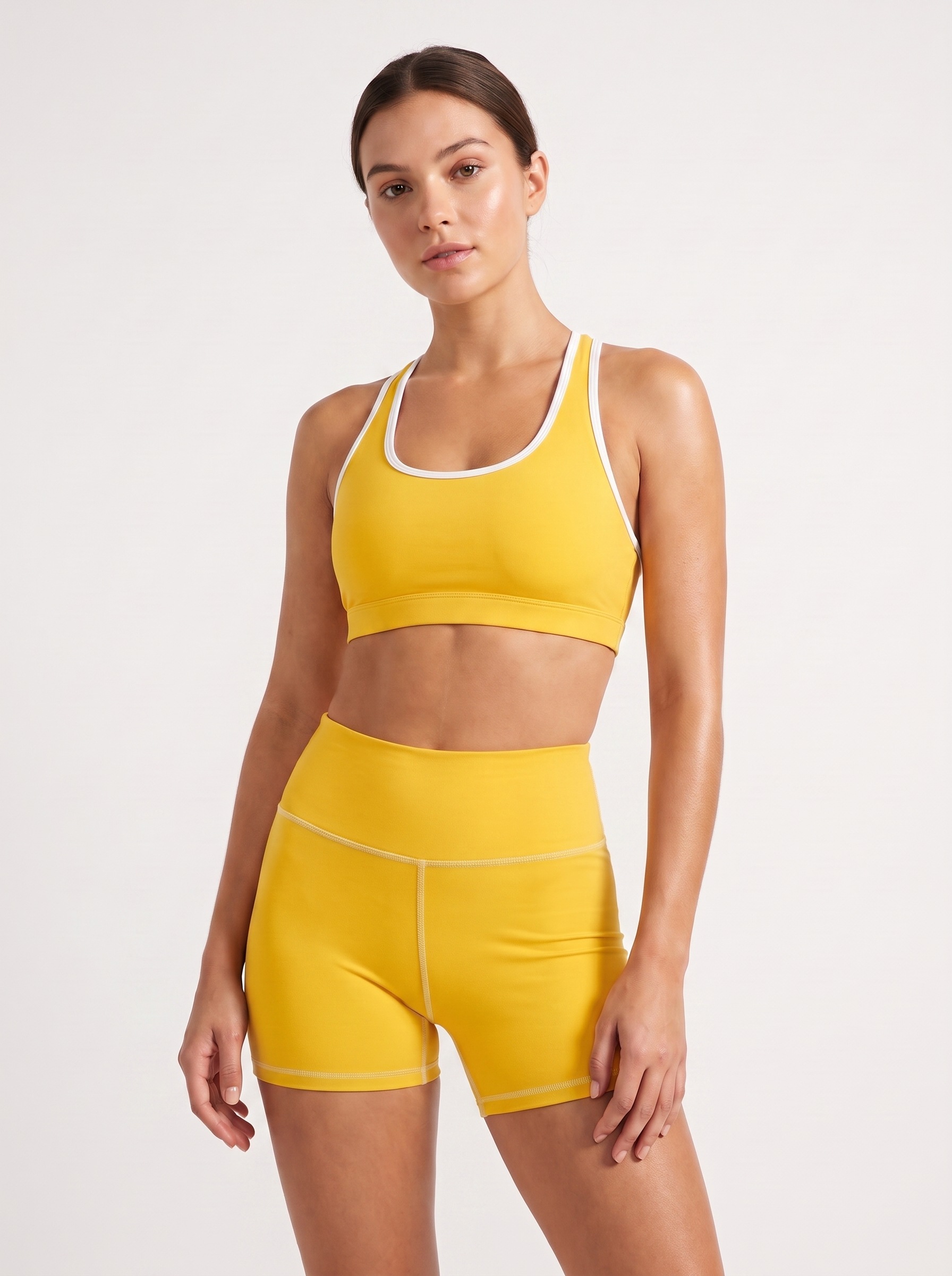 Yoga Shorts in Pineapple