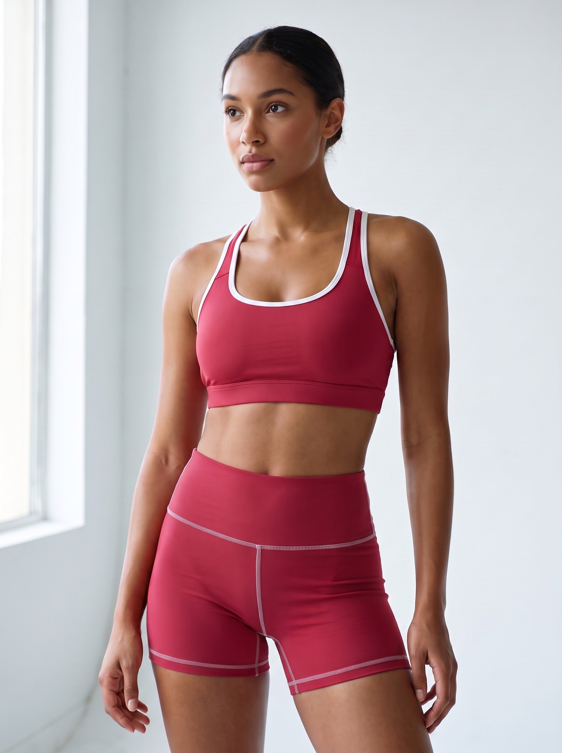 Yoga Shorts in Pomegranate