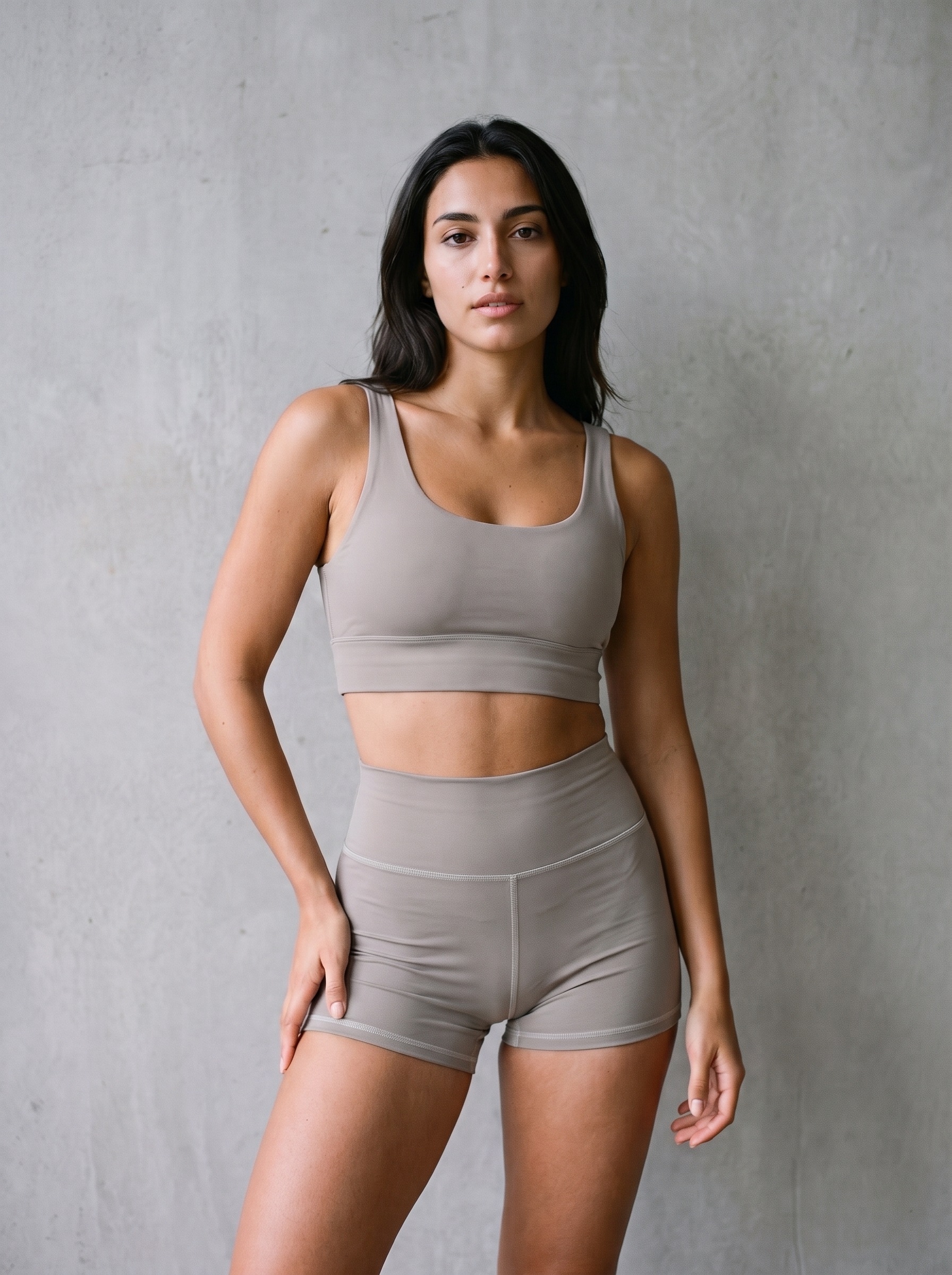 Longline Sports Bra in Pumice