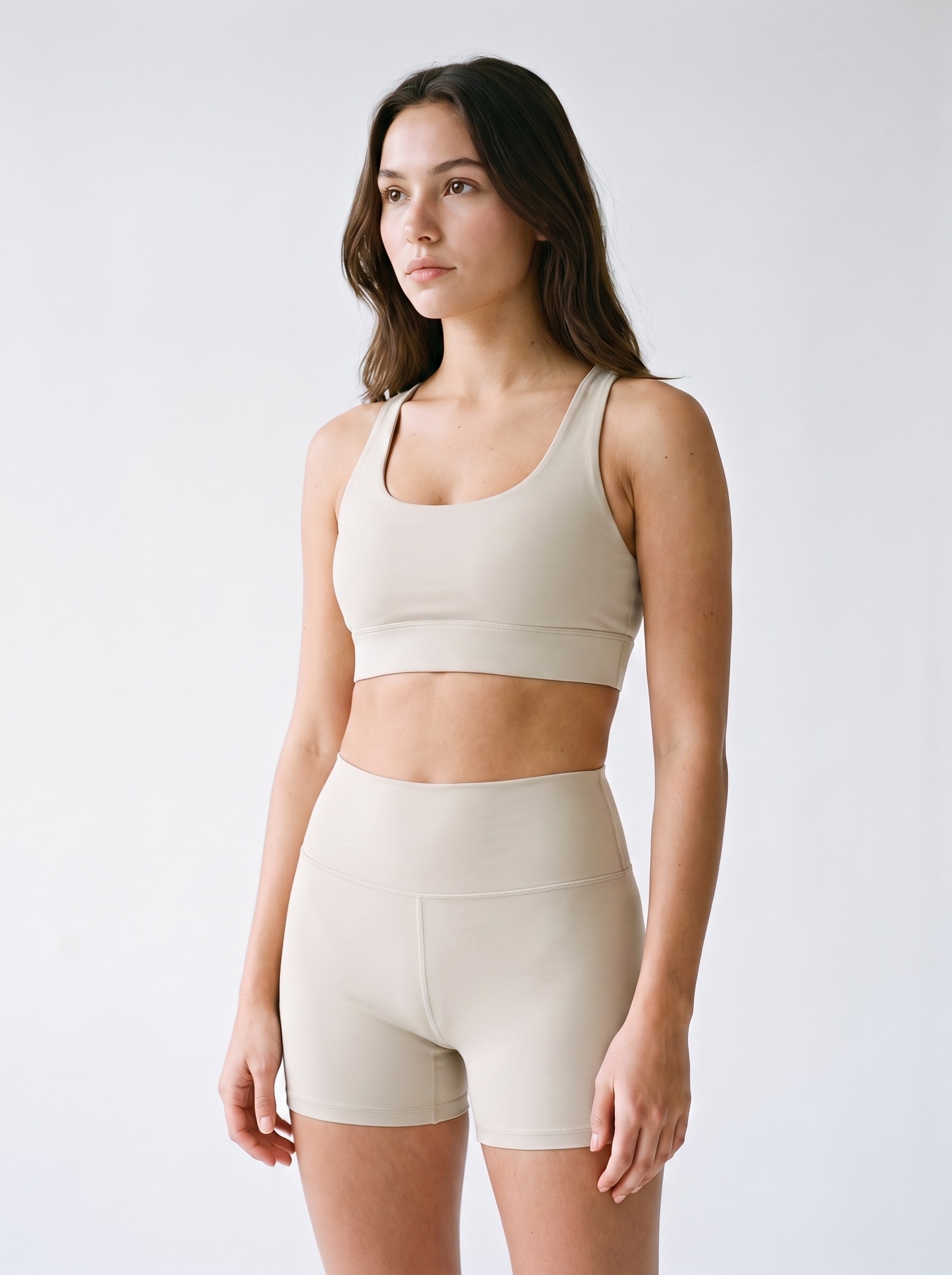 Longline Sports Bra in Putty
