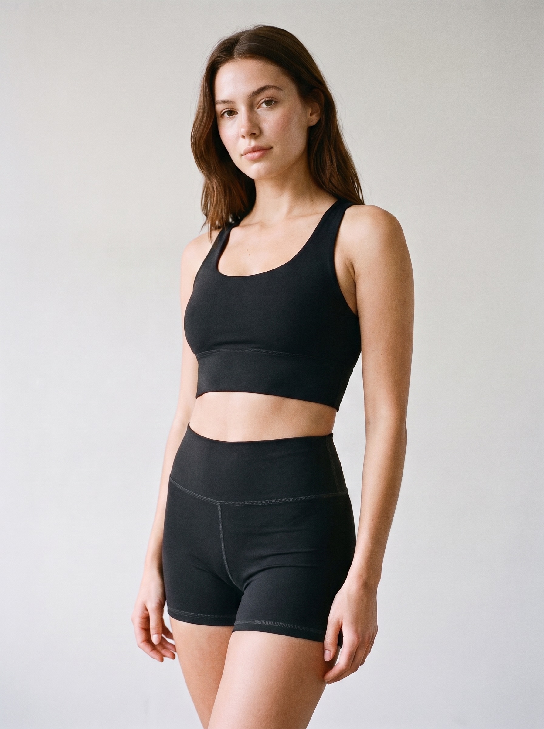 Longline Sports Bra in Raven