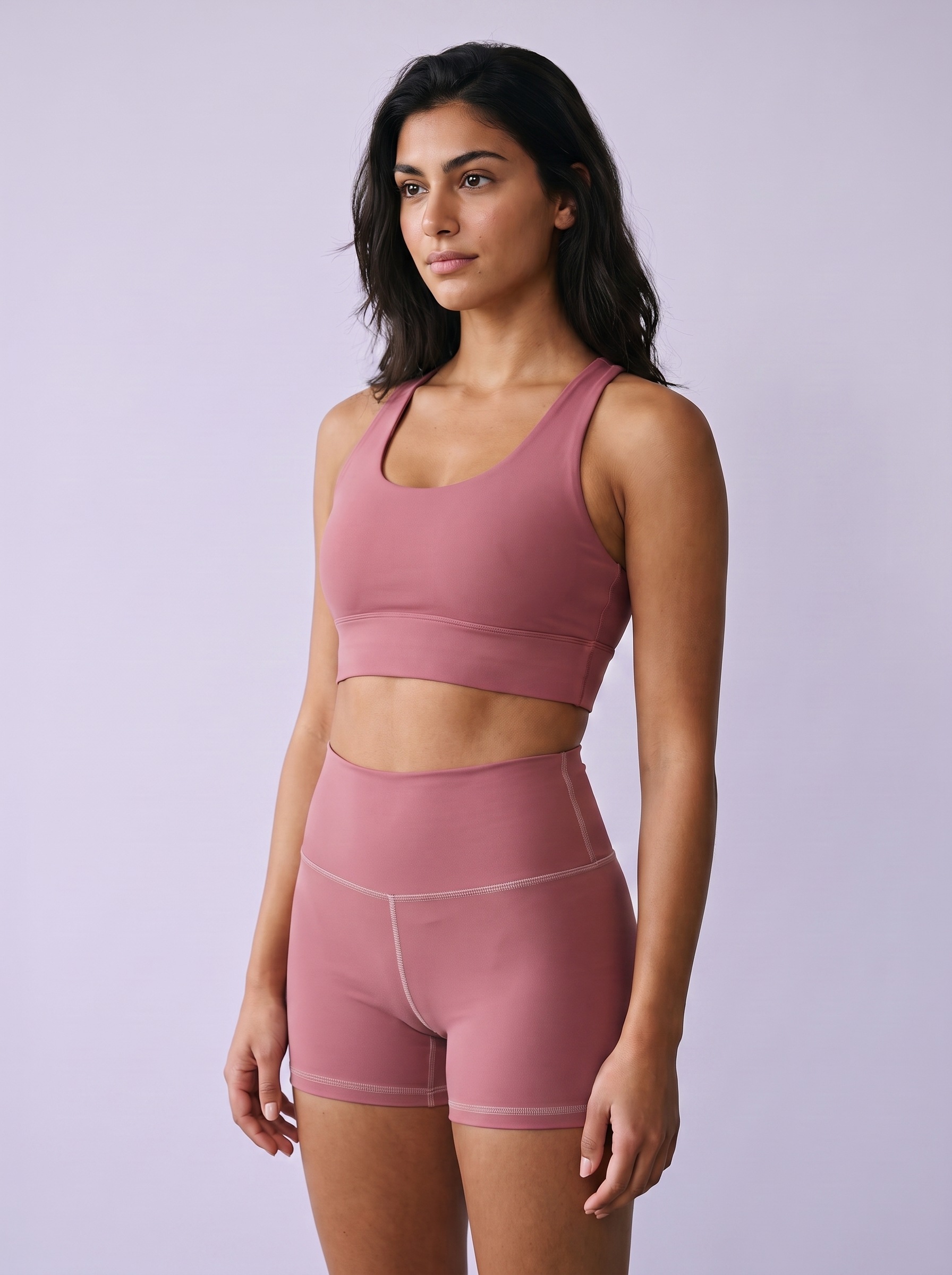 Longline Sports Bra in Rose Gold