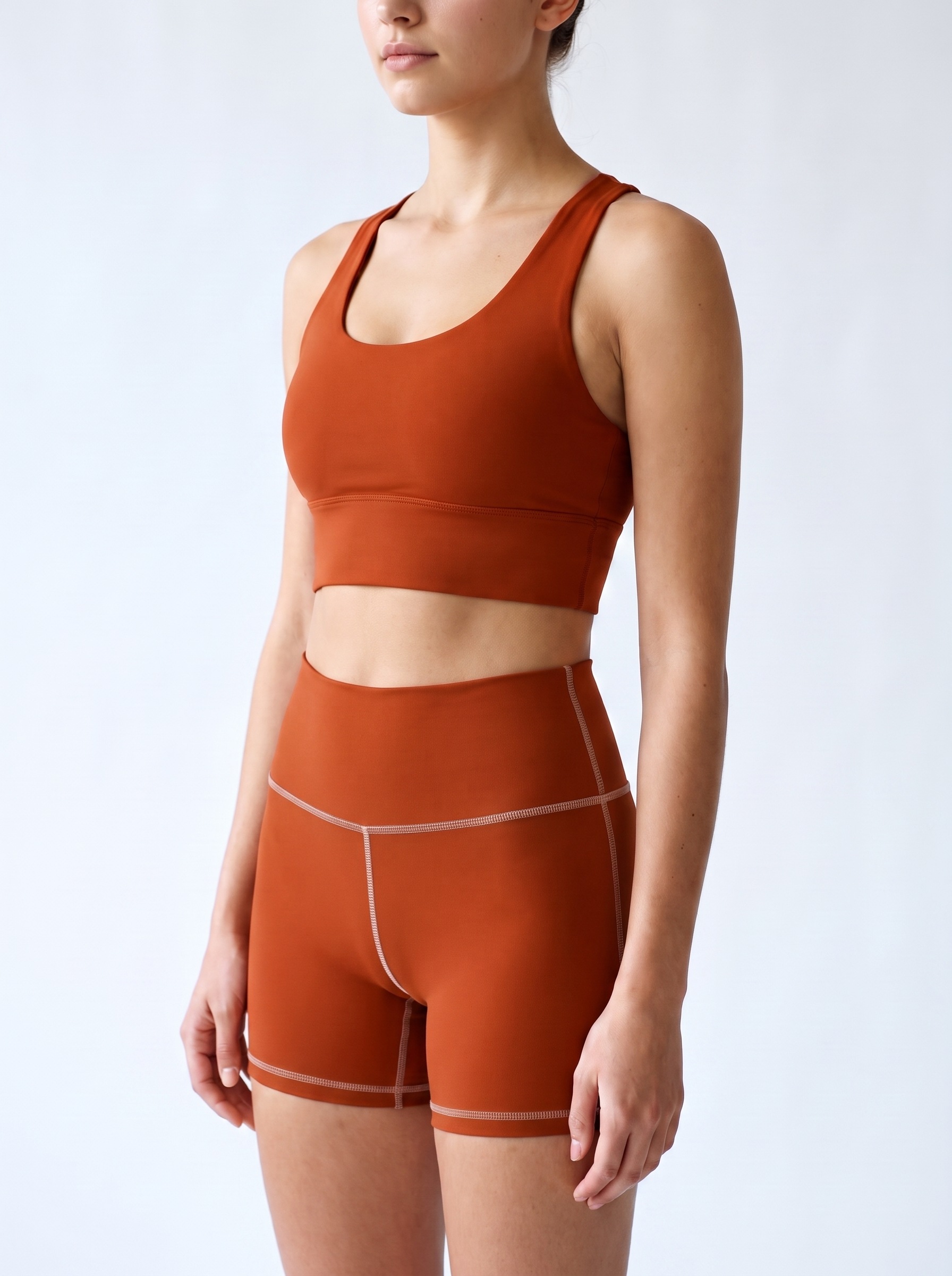 Longline Sports Bra in Rust