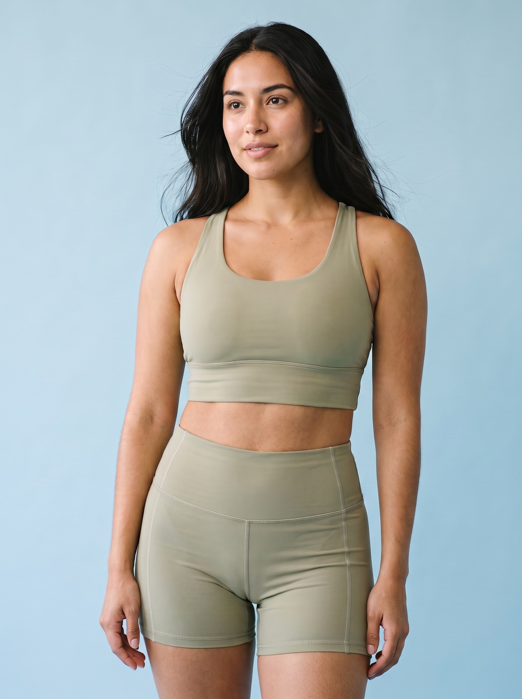 Longline Sports Bra in Sage Green