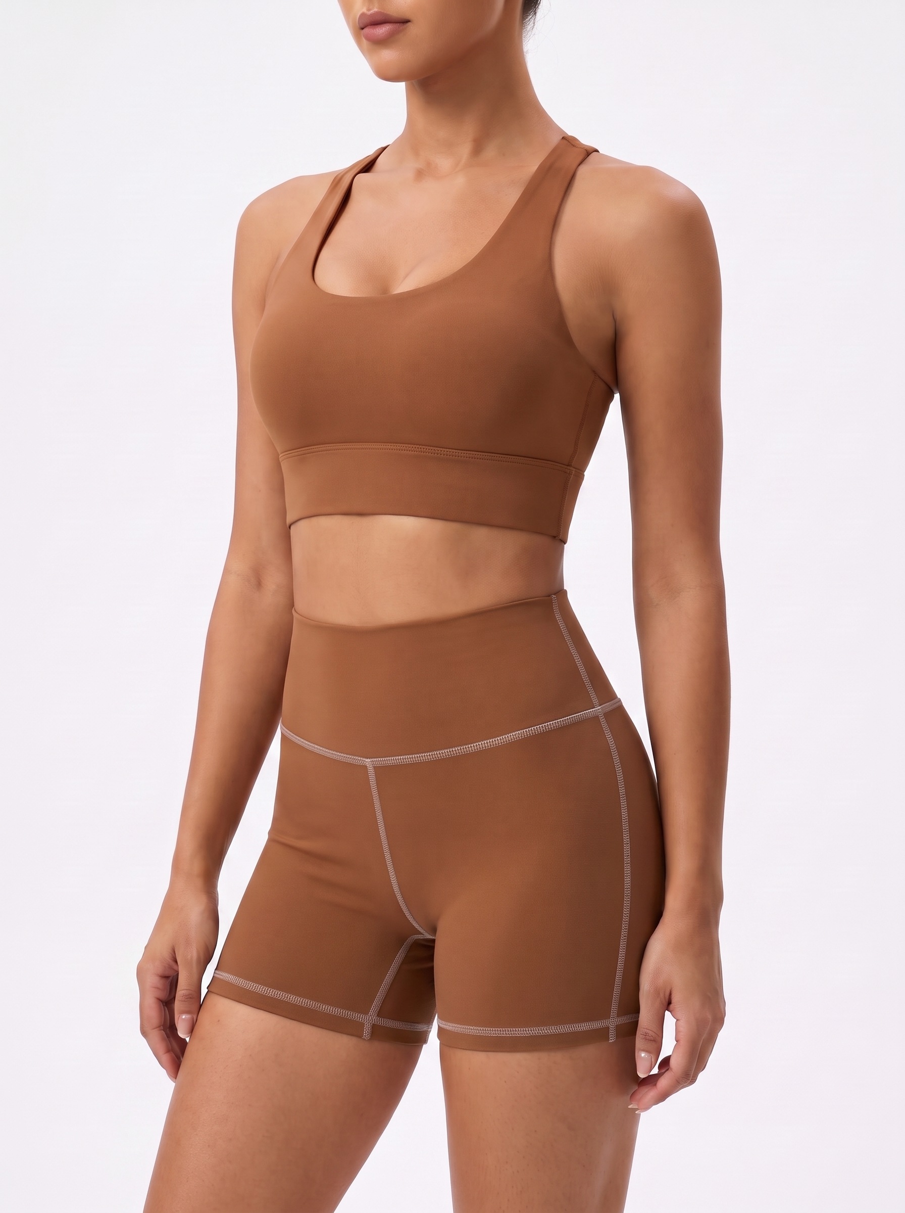 Longline Sports Bra in Sienna