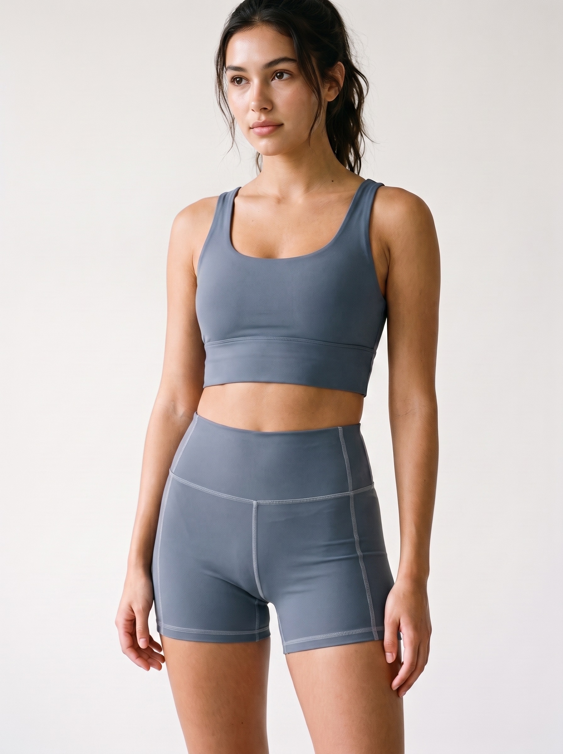 Longline Sports Bra in Slate
