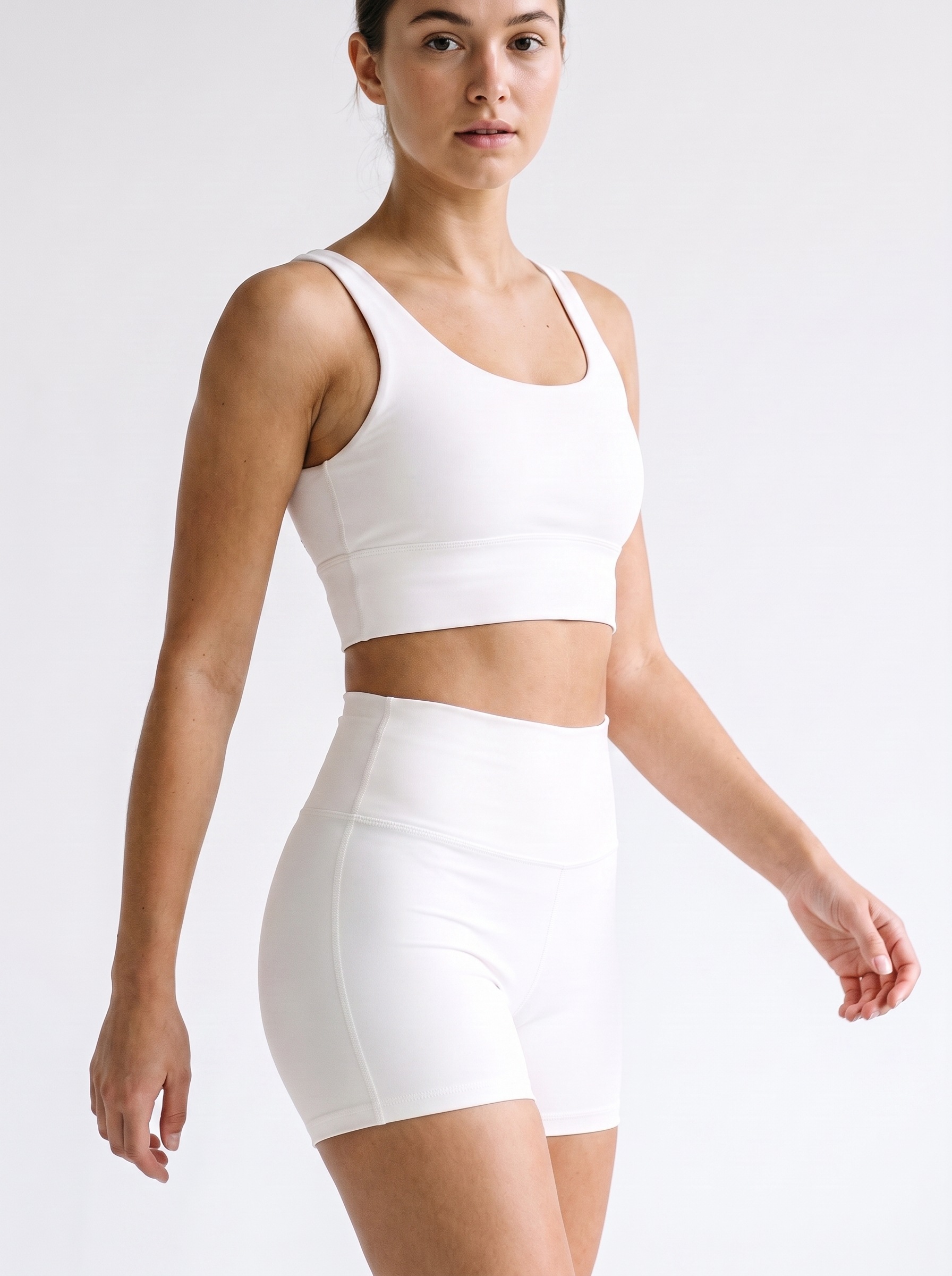 Longline Sports Bra in Snow