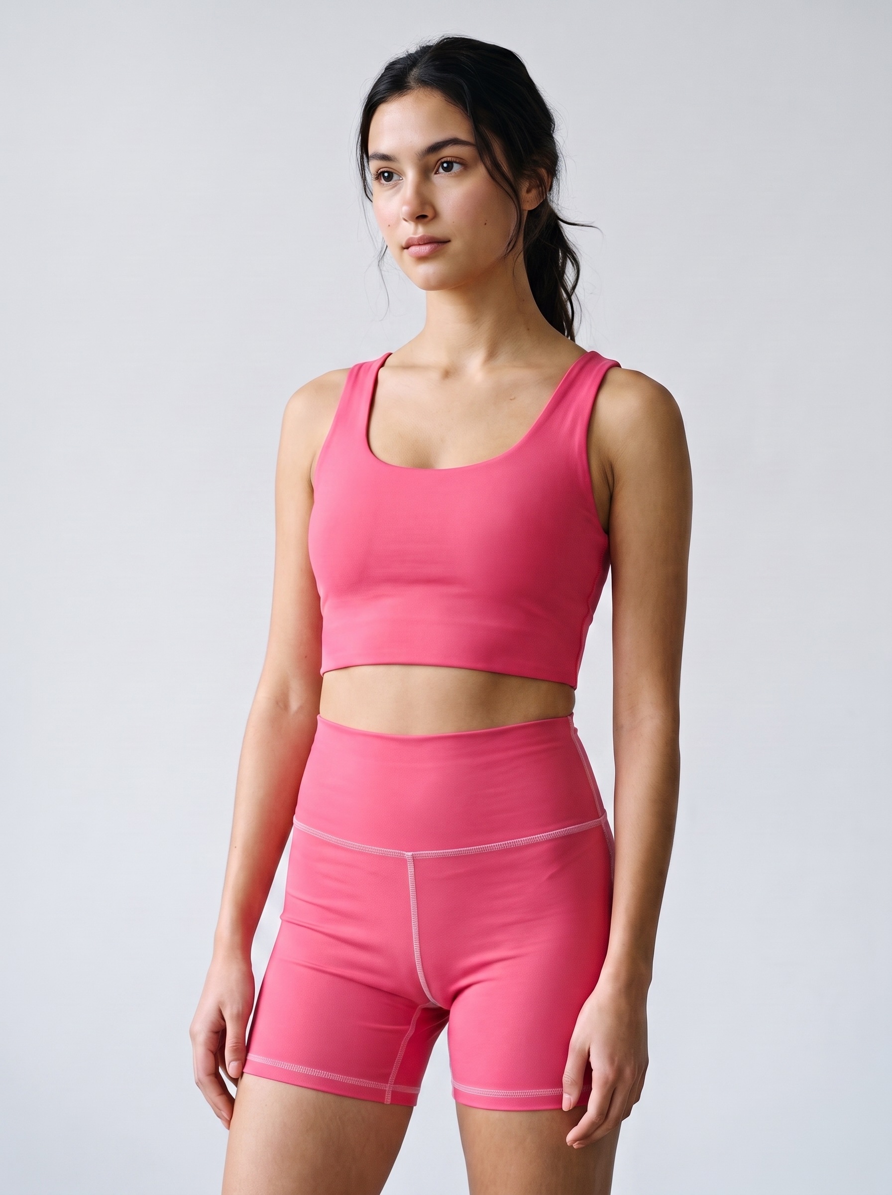 Longline Sports Bra in Strawberry