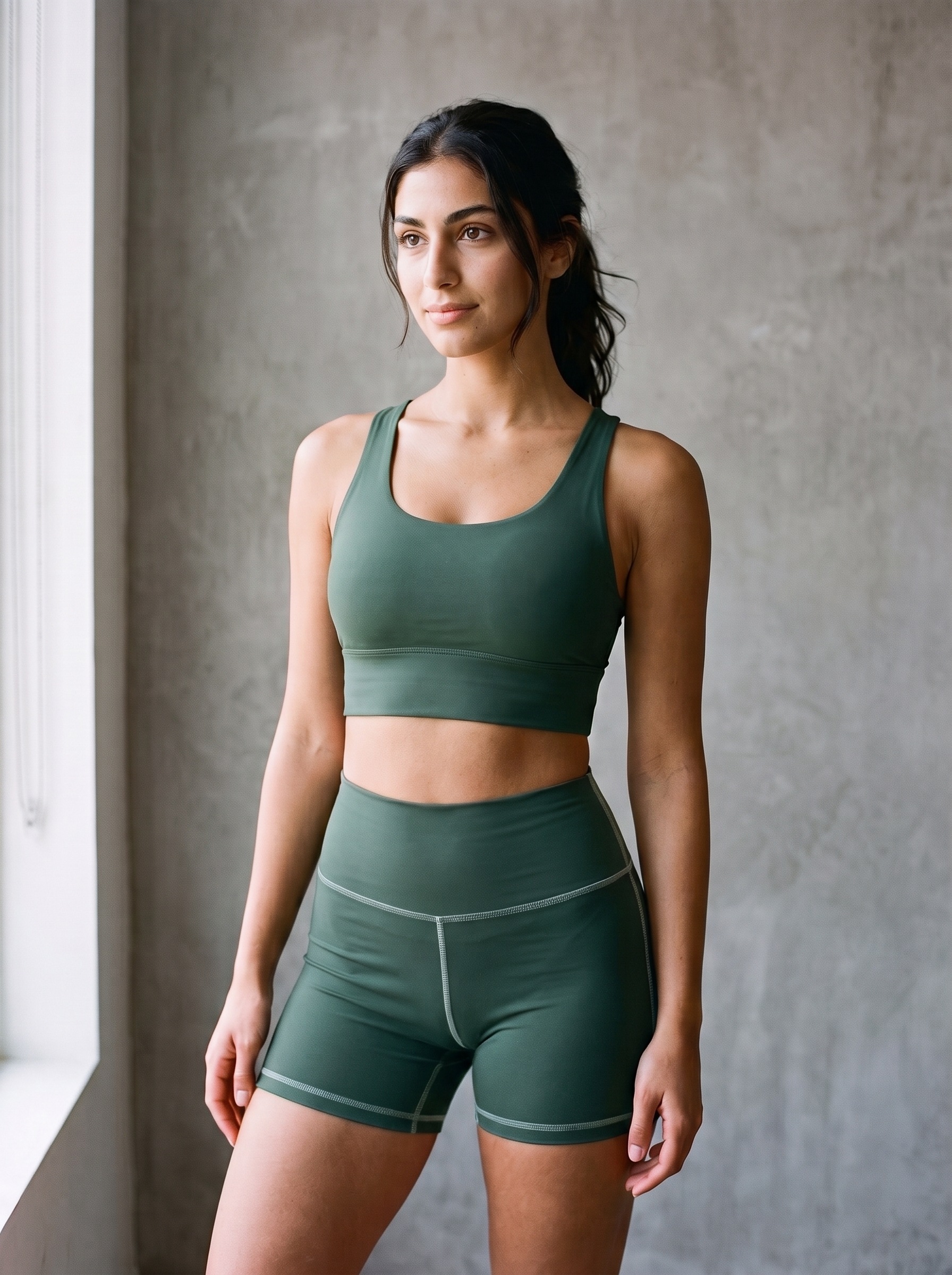 Longline Sports Bra in Sycamore