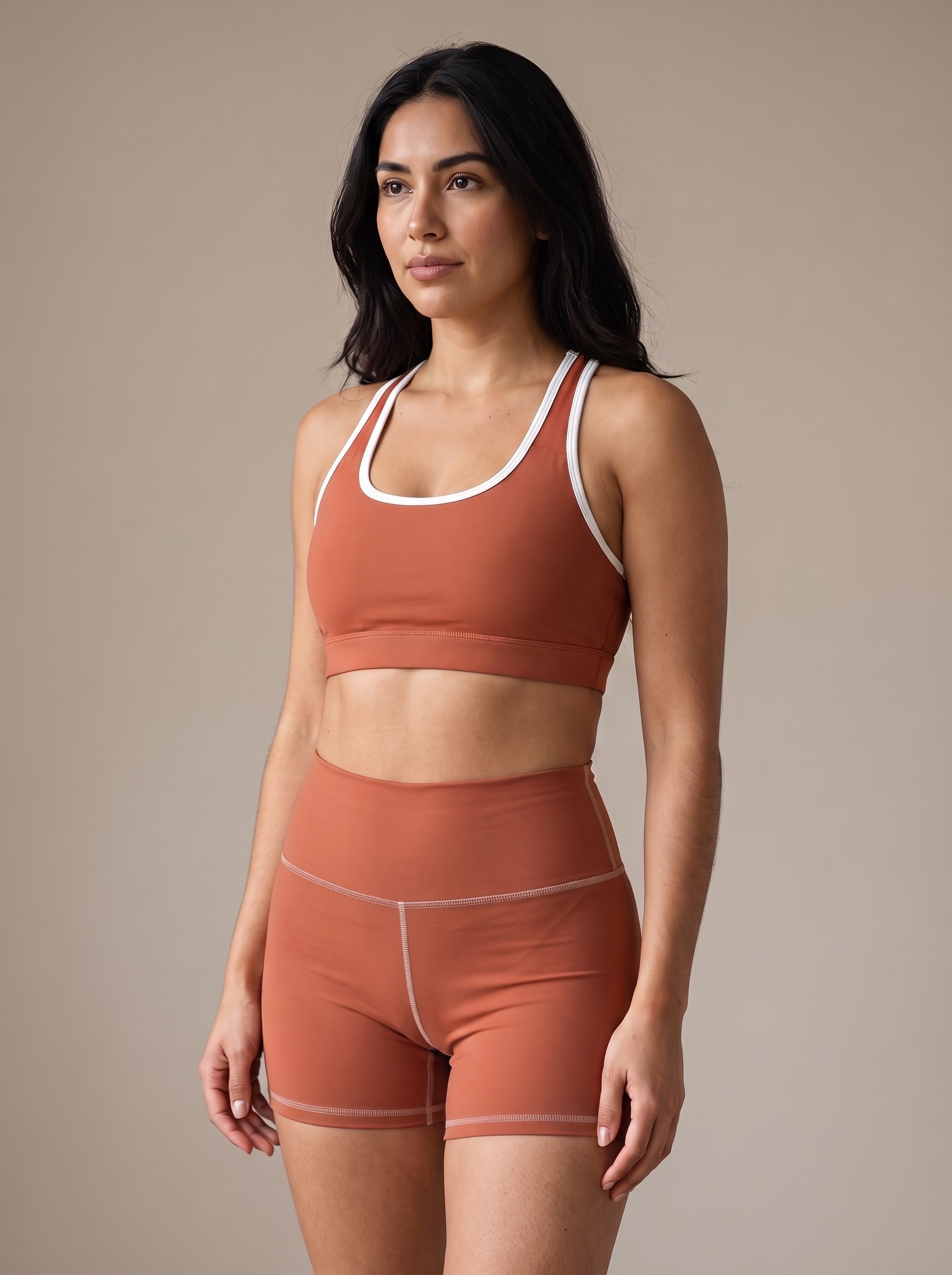 Yoga Shorts in Terracotta