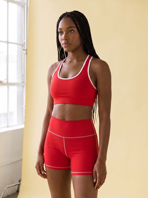 Valentino Red Yoga Shorts Yoga Shorts — Lolekai