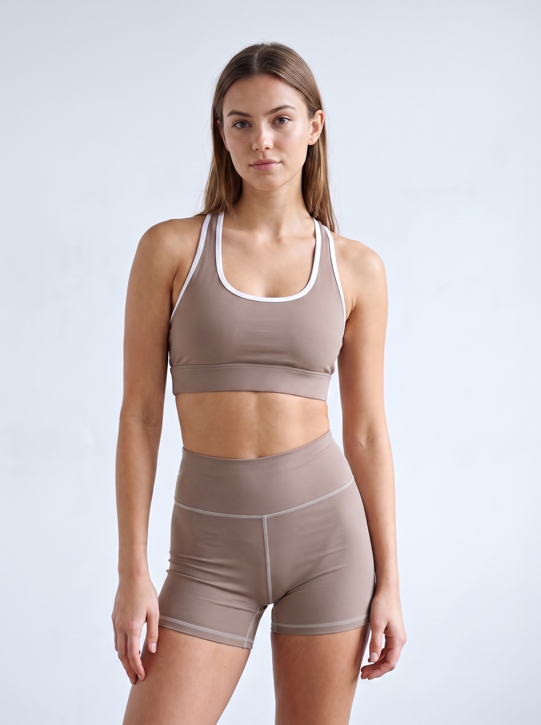 Yoga Shorts in Warm Taupe