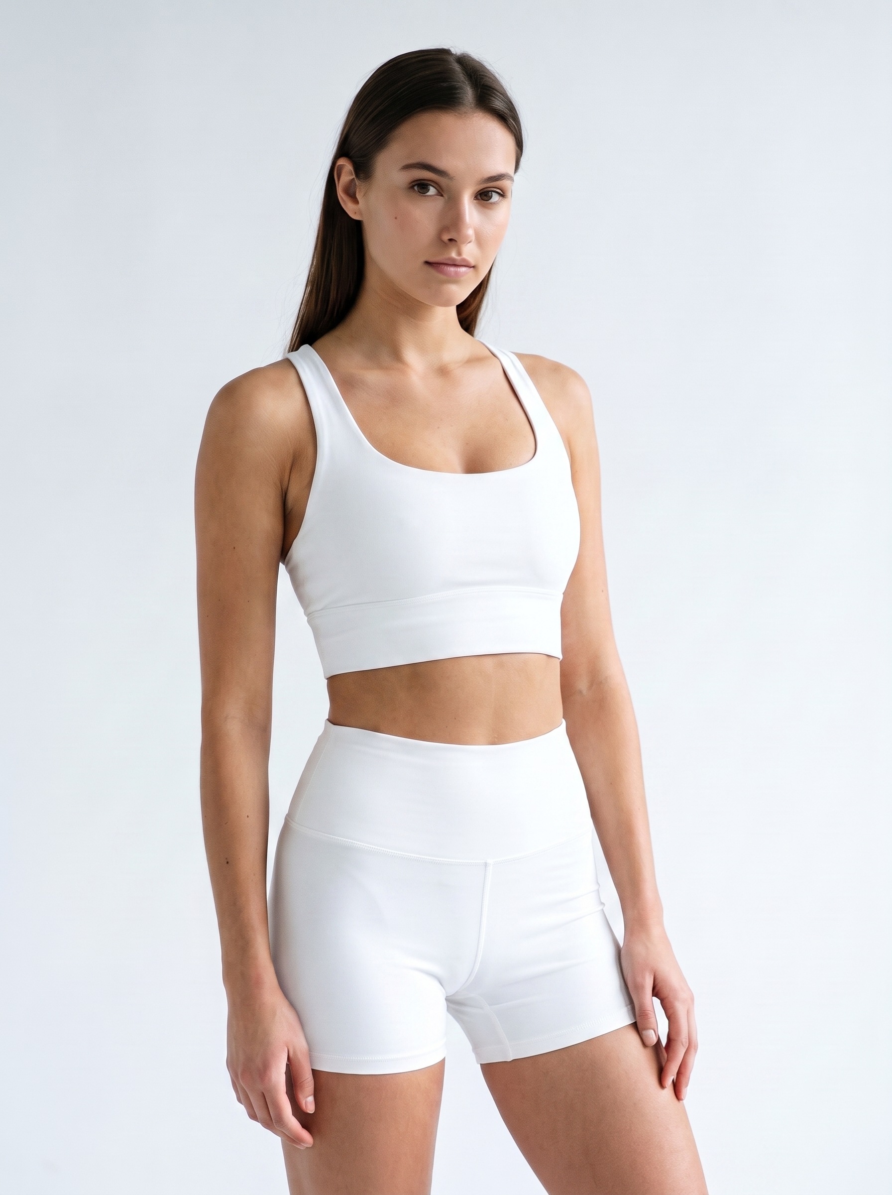 Longline Sports Bra in White