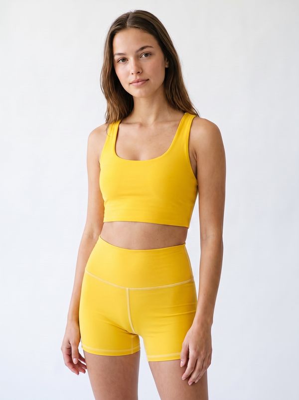 Yellow Longline Sports Bra